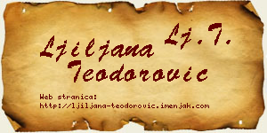 Ljiljana Teodorović vizit kartica